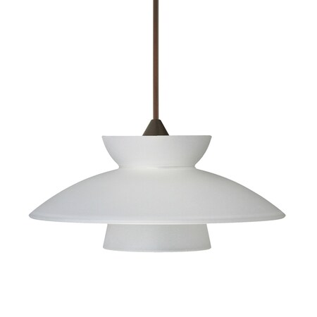 Besa Lighting Trilo 7 Cord Pendant, Frost, Bronze Finish, 1x5W LED 1XT-271825-LED-BR